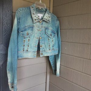 Jamie Nicole Studded Jean Jacket Size 1x - image 1